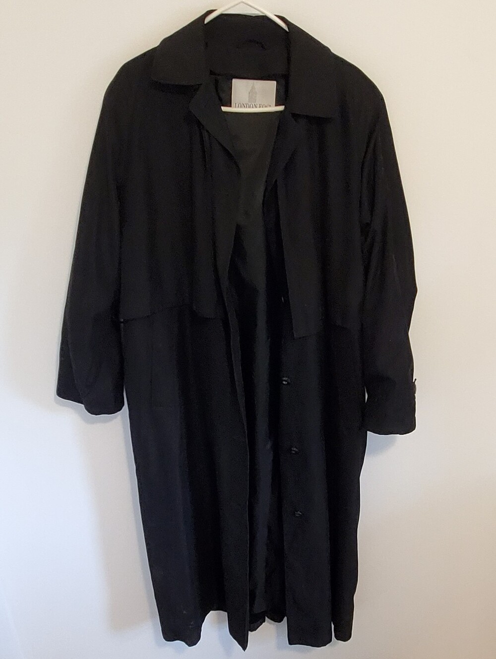 London Fog Long Buttoned Trench Coat With Tie Removable Underlayer Size 10